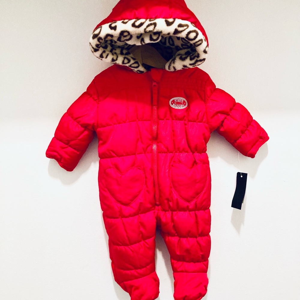 Baby girl Steve Madden red snowsuit